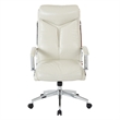 Scranton & Co High Back Executive Office Chair in Cream Faux Leather