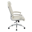 Scranton & Co High Back Executive Office Chair in Cream Faux Leather