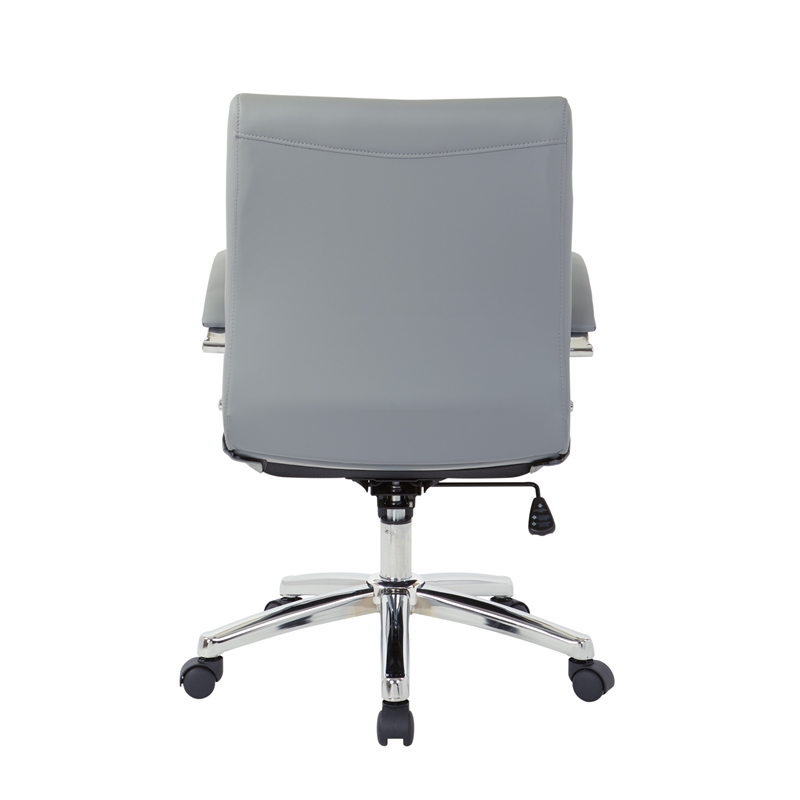 Scranton & Co Executive Low Back Chair in Charcoal Faux Leather Chrome Base