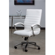 Scranton & Co Executive Mid-Back Chair in White Faux Leather Chrome Base
