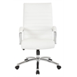Scranton & Co Executive Mid-Back Chair in White Faux Leather Chrome Base