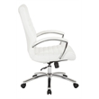 Scranton & Co Executive Mid-Back Chair in White Faux Leather Chrome Base