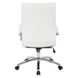 Scranton & Co Executive Mid-Back Chair in White Faux Leather Chrome Base