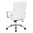 Scranton & Co Executive Mid-Back Chair in White Faux Leather Chrome Base
