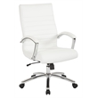 Scranton & Co Executive Mid-Back Chair in White Faux Leather Chrome Base