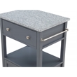 Scranton & Co Farmhouse Kitchen Cart with Granite Top in Gray Base