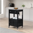 Scranton & Co Farmhouse Kitchen Cart with Granite Top in Black Base