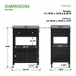 Scranton & Co Farmhouse Kitchen Cart with Granite Top in Black Base