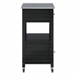Scranton & Co Farmhouse Kitchen Cart with Granite Top in Black Base