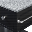 Scranton & Co Farmhouse Kitchen Cart with Granite Top in Black Base
