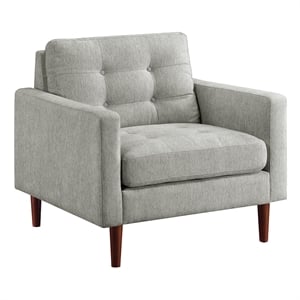 Scranton & Co Mid-Century Arm Chair in Smoke Gray Fabric Tapered Legs