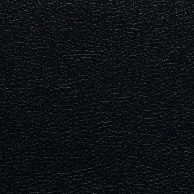 Scranton & Co Black Faux Leather Office Chair with Dark Wood Arms