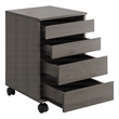 Scranton & Co 4-Drawer Mobile Storage Cart in Farm Oak Engineered Wood