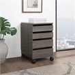 Scranton & Co 4-Drawer Mobile Storage Cart in Farm Oak Engineered Wood