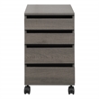 Scranton & Co 4-Drawer Mobile Storage Cart in Farm Oak Engineered Wood