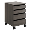 Scranton & Co 4-Drawer Mobile Storage Cart in Farm Oak Engineered Wood
