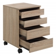 Scranton & Co 4-Drawer Mobile Storage Cart in River Oak Engineered Wood