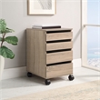 Scranton & Co 4-Drawer Mobile Storage Cart in River Oak Engineered Wood