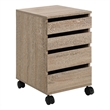 Scranton & Co 4-Drawer Mobile Storage Cart in River Oak Engineered Wood