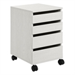 Scranton & Co 4-Drawer Mobile Storage Cart in White Oak Engineered Wood