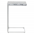 Scranton & Co Solid Gray Marble C-Table Set of 2 Chrome Metal Base