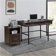 Scranton & Co Rolling File Cart with Lockdowel Assembly in Espresso Wood