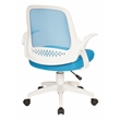 Scranton & Co Blue Mesh Office Chair with White Frame and Flip Arms