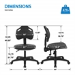 Scranton & Co Black Urethane Ergonomic Task Chair with Tilt and Back Angle