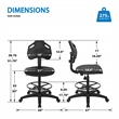 Scranton & Co Black Urethane Drafting Chair with Adjustable Footrest
