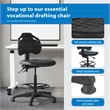 Scranton & Co Black Urethane Drafting Chair with Adjustable Footrest
