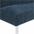 Scranton & Co Convertible Sofa Futon in Indigo Fabric with Chrome Legs