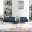 Scranton & Co Convertible Sofa Futon in Indigo Fabric with Chrome Legs