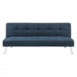 Scranton & Co Convertible Sofa Futon in Indigo Fabric with Chrome Legs