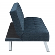 Scranton & Co Convertible Sofa Futon in Indigo Fabric with Chrome Legs