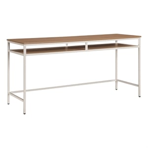 Scranton & Co 60&quot Writing Desk in Taupe Frame and Brown Oak Top