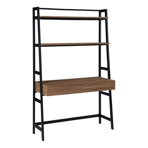 Scranton & Co 45&quot Ladder Desk with Hutch in Walnut Finish Engineered Wood