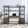 Scranton & Co 3-Piece Desk and Bookcase Wall System in Walnut Wood