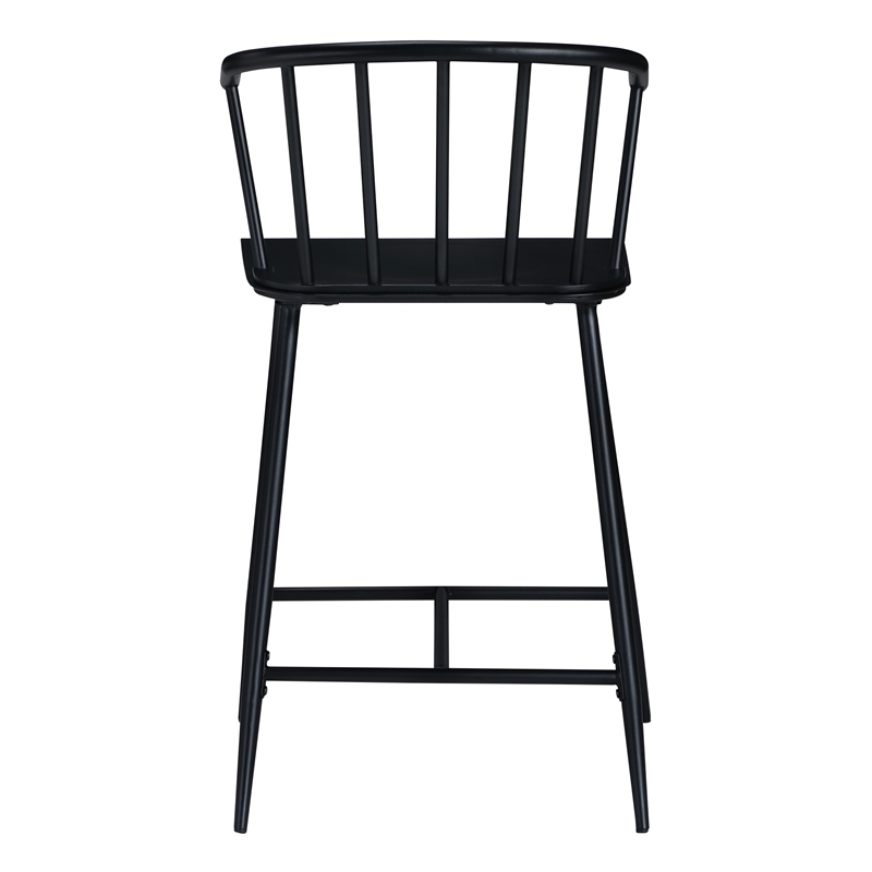 Scranton & Co All Metal Counter Stool in Black with Spindle Back Detail