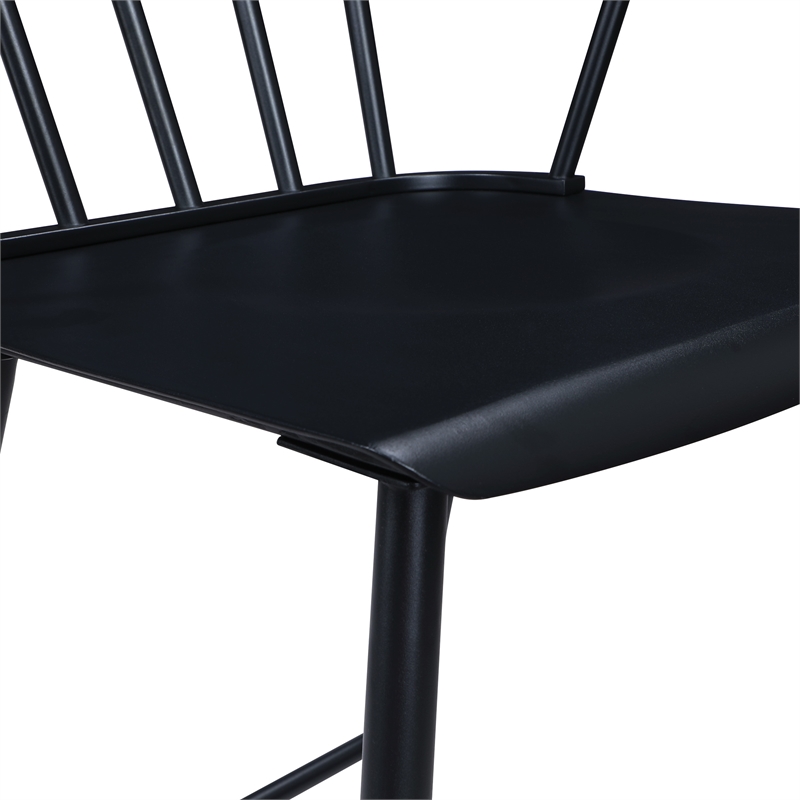 Scranton & Co All Metal Counter Stool in Black with Spindle Back Detail
