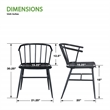 Scranton & Co All Metal Curved Back Dining Chair in Black Farmhouse Style