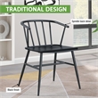 Scranton & Co All Metal Curved Back Dining Chair in Black Farmhouse Style
