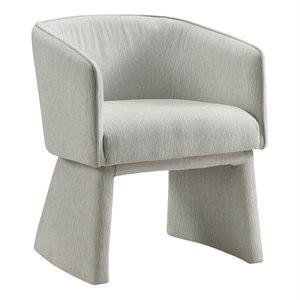 Scranton & Co Barrel Accent Chair in Platinum Gray Fabric with Bolted Legs