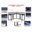 Scranton & Co L-Shape Gaming Desk in Black Steel with RGB LED Lighting