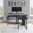 Scranton & Co L-Shape Gaming Desk in Black Steel with RGB LED Lighting