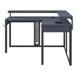 Scranton & Co L-Shape Gaming Desk in Black Steel with RGB LED Lighting
