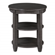Scranton & Co 3-Shelf Round End Table in Slate Gray Solid Wood Finish