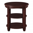 Scranton & Co 3-Shelf Round End Table in Espresso Solid Wood Finish