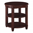 Scranton & Co 3-Shelf Round End Table in Espresso Solid Wood Finish