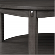 Scranton & Co Round Coffee Table with Lower Shelf in Slate Gray Solid Wood