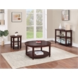 Scranton & Co Round Coffee Table with Lower Shelf in Espresso Solid Wood